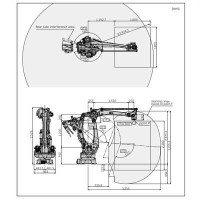 Kawasaki Robot CP180 6 Eksenli Robot Kolu 180KG Yük 3255mm Kıskaçlı Yere Ulaşın