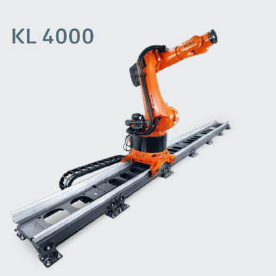 KUKA KR600 R2830 6 Eksenli Endüstriyel Robot Kaynak / Paletleme Robotu KL4000 Raylı Ray
