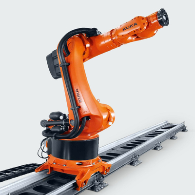 KUKA KR600 R2830 6 Eksenli Endüstriyel Robot Kaynak / Paletleme Robotu KL4000 Raylı Ray