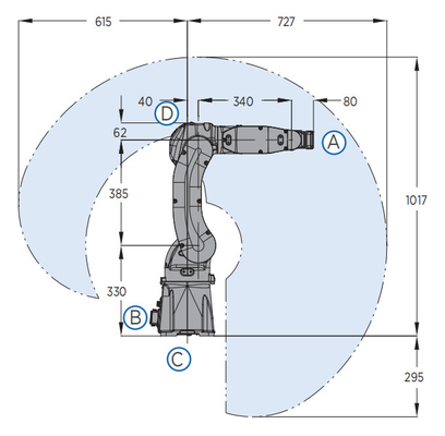Endüstriyel 6 Eksenli Yaskawa Robot Kol Ark Kaynak Makinesi ve Mig Kaynak Meşalesi