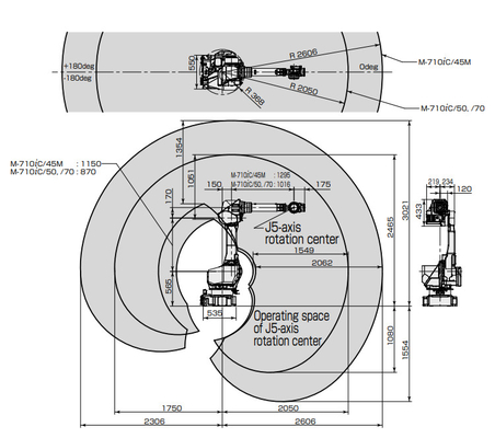 45kg Yük Taşıma Fanuc Robot Kolu M-710iC Taşıma Sızdırmazlık ve Kaynak