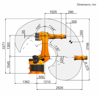 Punta kaynak tabancalı KR 360 R2830 üniversal robot KUKA endüstriyel robot kolu