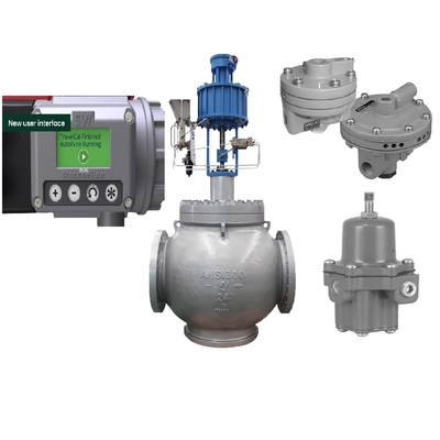 Çin ABM Vana Masoneilan SVI3 Pozisyoner BR400 Güçlendirici Ve Akış Kontrol Vanası İçin Filtreli Fisher 67CFR Regülatör