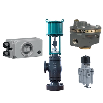 Akış Kontrol Vanası Fisher 2625 Filtre Regülatörü, Samson 3730-3 Valf Konumlandırıcı ve Masoneilan 78-40