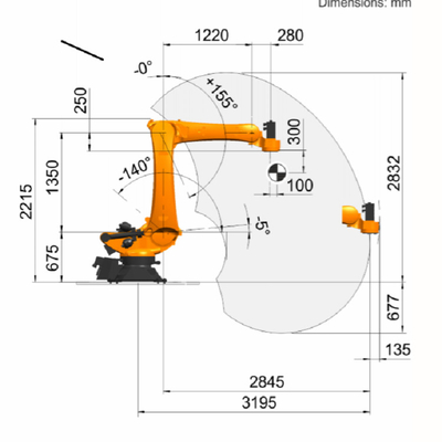 KUKA KR 180 R3200 PA Kullanılabilir Yük 180kg Fabrikalar için GNGBS Robotu Yakalayıcı ile Palletizing Robotu