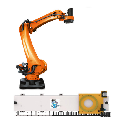 KUKA Palletizing Robot KR 240 R3200 PA Otomatik Palletizer Endüstriyel Robot Kolu Olarak CNGBS Rehber Rayları ile