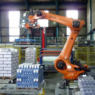 KUKA Palletizing Robot KR 240 R3200 PA Otomatik Palletizer Endüstriyel Robot Kolu Olarak CNGBS Rehber Rayları ile