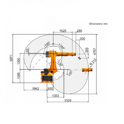 KUKA KR 240 R3330 CNGBS doğrusal rehber rayı ile paletleme robotu Otomatik Makine Faydalı Yük 240kg Robot kolu