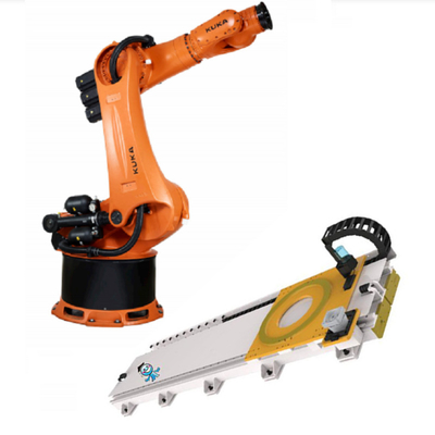 KUKA KR 240 R3330 CNGBS doğrusal rehber rayı ile paletleme robotu Otomatik Makine Faydalı Yük 240kg Robot kolu