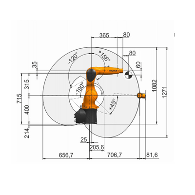 Kuka Endüstriyel Robotik Kol 6 Eksen KR 6 R700 Otomatik İşleme Robotu için CNGBS Robot Yakalayıcı ile