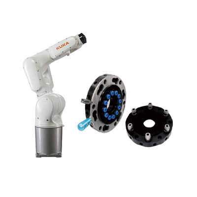 6 Eksenli Kuka Robotik Kol KR 10 R1100-2 CNGBS Robot Hızlı Değiştiricisi ile Otomatik İşleme Robotu