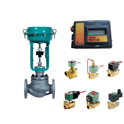 Fisher 3800 konumlandırıcı ile kontrol valfi ve ASCO Serisi 210 solenoid valfleri
