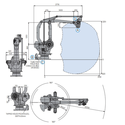 Endüstriyel Robot YASKAWA MPL160II Robotik Kollu 160KG Paletleme Yüklü