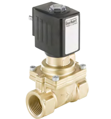 2/2 Çalışan Burkert Brass Solenoid Valve 6281 24DVC Yüksek Sıcaklığa Dirençli 2/2-Yollu Diyafram