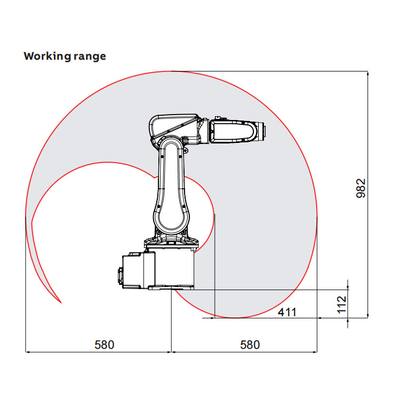 ABB IRB120 6 Eksenli Robotlar Kol ve 3 kg'lık Kargoyla 580 mm'ye ulaşır