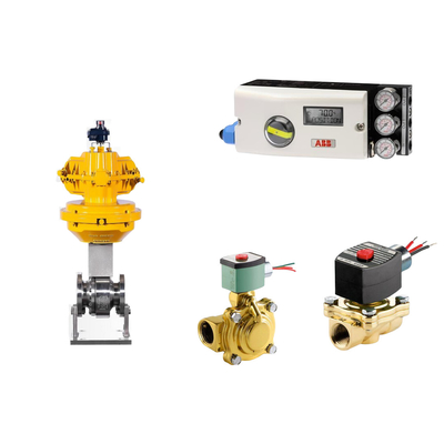 ABB TZIDC-200 konumlandırıcı ve EMERSON ASCO210 2 yönlü solenoid valfleri ile pnevmatik kontrol valfi