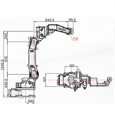 Otomatik kaynaklı robot kolu SF6-C1400 1440MM erişimli kaynak meşaleleri ile