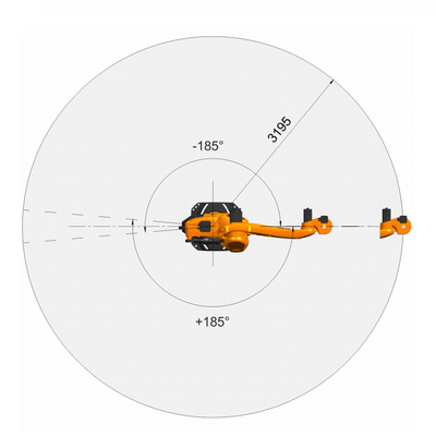 KUKA KR 180 R3200 PA 5 Eksenli Robotik Kol, Paketleme Makinesi için Palletleme Robotu Olarak 180KG Faydalı Yükle