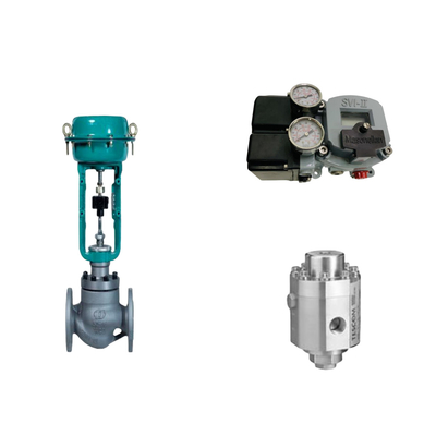 Masoneilan SVI2-21113111 Valve Positioner ve Tescom 26-1100 Basınç Düzenleyici Valfi ile Pnömatik Kontrol Valfi