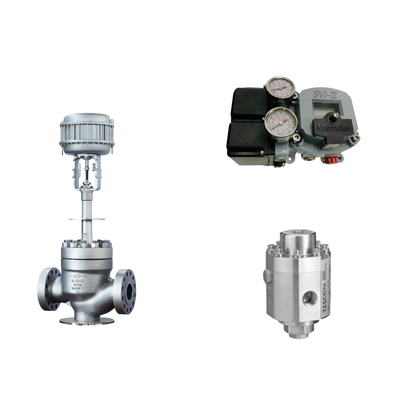 Masoneilan SVI2-21113111 Valve Positioner ve Tescom 26-1100 Basınç Düzenleyici Valfi ile Pnömatik Kontrol Valfi