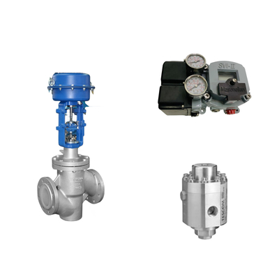 Masoneilan SVI2-21123121 konumlandırıcı ve Tescom 26-1100 basınç düzenleyici valfi ile pnevmatik kontrol valfi
