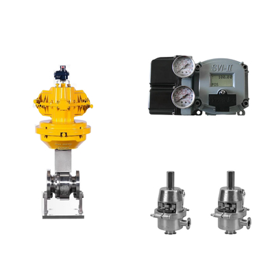 Masoneilan SVI2-21113121 konumlandırıcı ve Fisher SR5 basınç düzenleyici valfi ile pnevmatik kontrol valfi