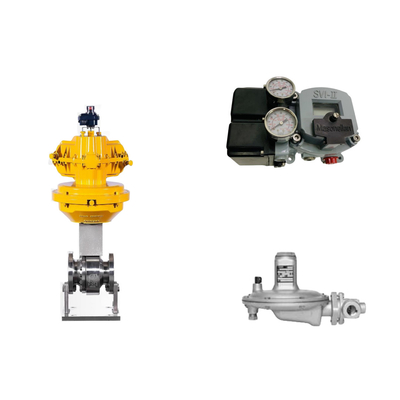 Masoneilan SVI2-21123111 konumlandırıcı ve Fisher T205B basınç düzenleyici valfi ile pnevmatik kontrol valfi