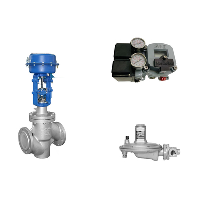 Masoneilan SVI2-21123111 konumlandırıcı ve Fisher T205B basınç düzenleyici valfi ile pnevmatik kontrol valfi