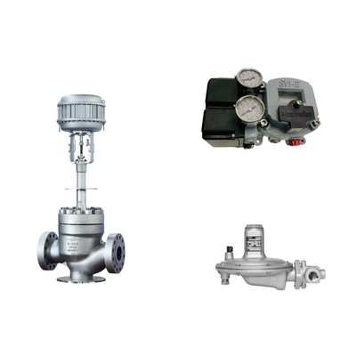 Masoneilan SVI2-21123111 konumlandırıcı ve Fisher T205B basınç düzenleyici valfi ile pnevmatik kontrol valfi