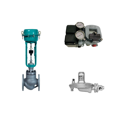 Masoneilan SVI2-21123111 konumlandırıcı ve Fisher T205B basınç düzenleyici valfi ile pnevmatik kontrol valfi