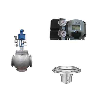 Masoneilan SVI2-21123111 konumlandırıcı ve Tescom 44-4600 basınç düzenleyici valfi ile pnevmatik kontrol valfi