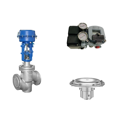 Masoneilan SVI2-22123121 konumlandırıcı ve Tescom 44-4600 basınç düzenleyici valfi ile pnevmatik kontrol valfi