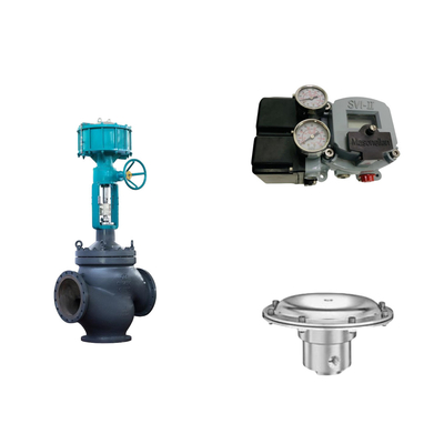 Masoneilan SVI2-22123121 konumlandırıcı ve Tescom 44-4600 basınç düzenleyici valfi ile pnevmatik kontrol valfi