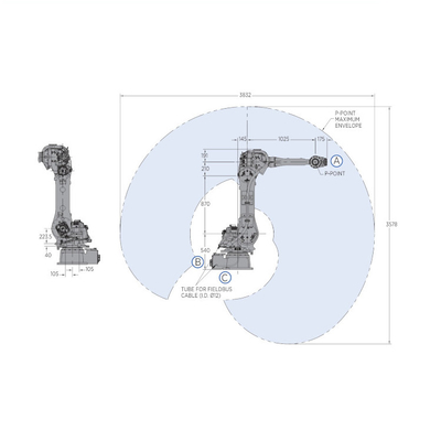 YASKAWA GP50 Endüstriyel Robotu 50KG Faydalı Yük Otomatik Manipülatör Olarak 6 Eksenli Robot Kol