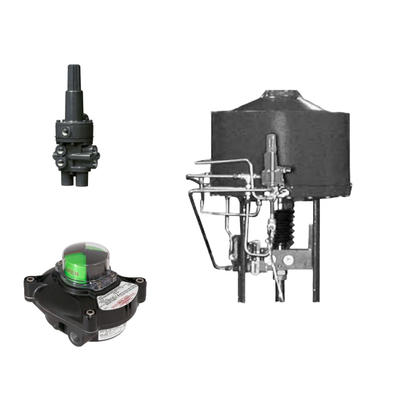 Samson 3730-3 konumlandırıcı ve Fisher 377 basınç algılayıcı ile pnevmatik kontrol valfleri ve limit swith