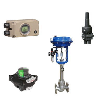 Samson 3730-3 konumlandırıcı ve Fisher 377 basınç algılayıcı ile pnevmatik kontrol valfleri ve limit swith