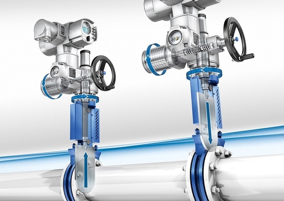Çinli Bıçak Kapı Valfi Su Yağı Endüstrisi İçin Auma SA SAR Elektrik Vavle Etkinleyici ile