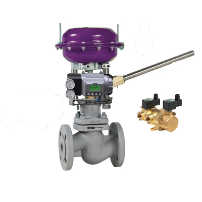 Masoneilan SVI3 konumlandırıcısı ve ASCO Brass SOLENOID VALVES Serisi 210 ile Pnömatik Kontrol Valfı