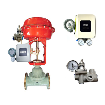 basınç azaltma valfi KOSO PRF300 PRF400 ve EPA 801 valf konumlandırıcısı Çin marka kontrol valfi ile