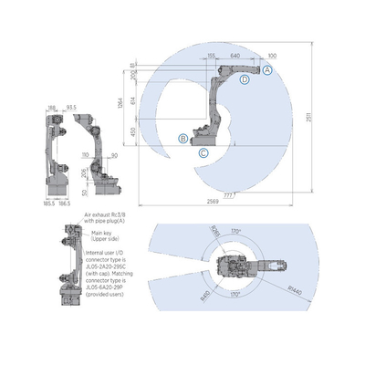 GP12 Endüstriyel Yaskawa As 6 Axis Robot Kolları Malzeme İşleme için Robot Giysi Paketiyle