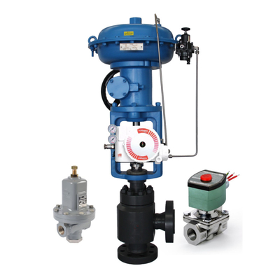 Flowserve 3200MD Valve Positioner ile Akış Kontrol Valfi ASCO Solenoid Valf