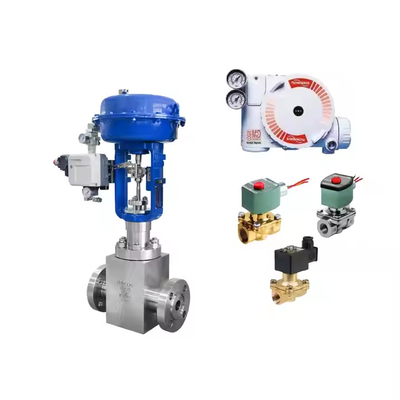 Flowserve Logix 3200MD Dijital HART konumlandırıcı ve EMERSON ASCO210 2 yollu solenoid valfi ile yüksek basınç kontrol valfi