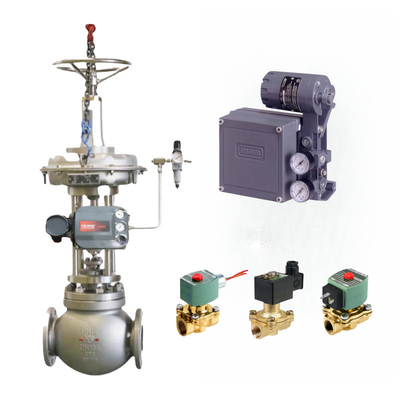 Fisher DVC6200 DVC2000 DVC7k DVC510si akıllı valf konumlandırıcı ve ASCO solenoid valfi ile donatılmış Çin kontrol valfi