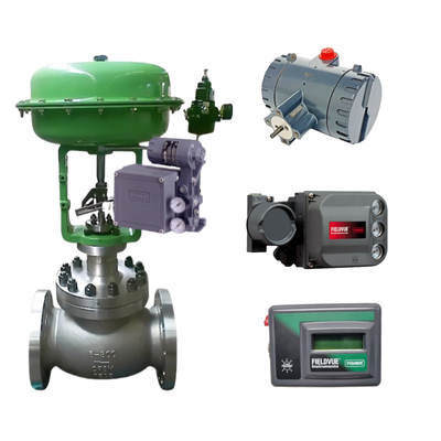 Fisher 3582i DVC6200 DVC2000 DVC510si akıllı valf konumlandırıcı ve ASCO solenoid valfi ile donatılmış Çin kontrol valfi