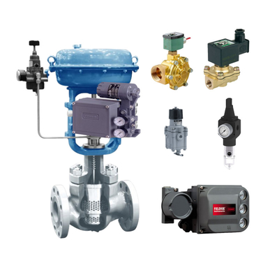 Fisher 3582i DVC6200 DVC2000 DVC510si akıllı valf konumlandırıcı ve ASCO solenoid valfi ile donatılmış Çin kontrol valfi