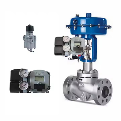 Masoneilan SVI2-21123111 konumlandırıcı ve Fisher SR5 basınç düzenleyici valfi ile yüksek kaliteli pnevmatik kontrol valfi
