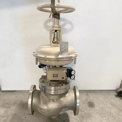 Samson 3241 ANSI 300 Basınç Sınıfı Rating ve ASCO Solenoid Valf ile Valf için Paslanmaz Çelik Küre Kontrol Valfı