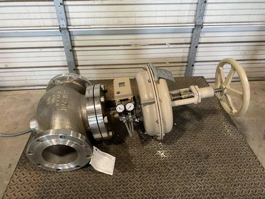 Samson 3241 ANSI 300 Basınç Sınıfı Rating ve ASCO Solenoid Valf ile Valf için Paslanmaz Çelik Küre Kontrol Valfı
