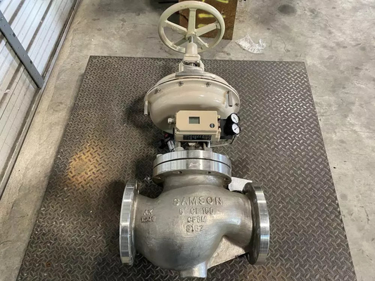 Samson 3241 ANSI 300 Basınç Sınıfı Rating ve ASCO Solenoid Valf ile Valf için Paslanmaz Çelik Küre Kontrol Valfı