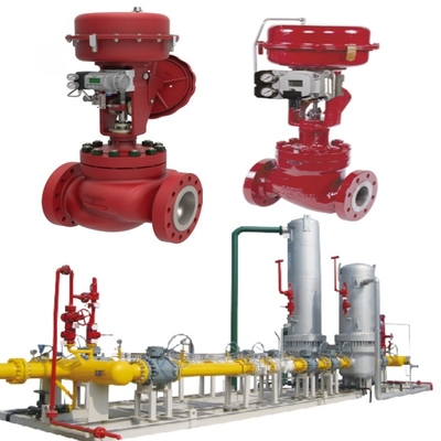 Masoneilan 41005 Basınç düzenleyicisi SVI-2/SVI-3 aktüatörleri ile flensli akış kontrol valfi